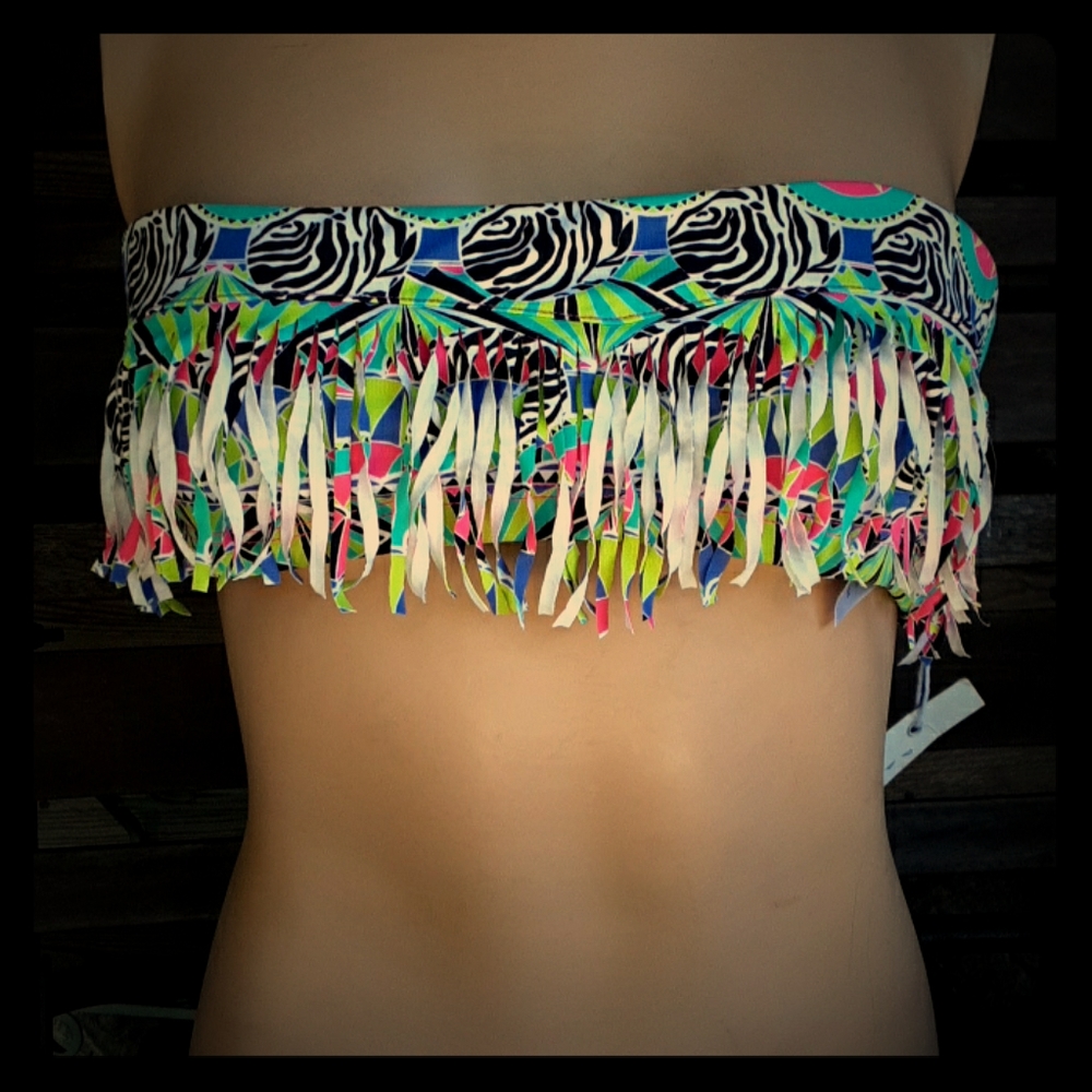 🔥SALE🔥NWOT OndadeMar Fringe Bandeau Bikini Top